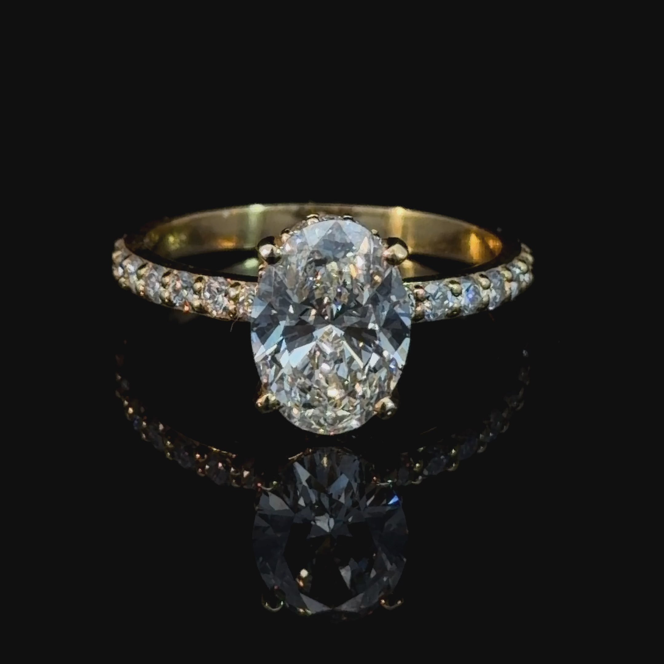 2.04ct Oval Brilliant Lab Diamond Pavé Ring