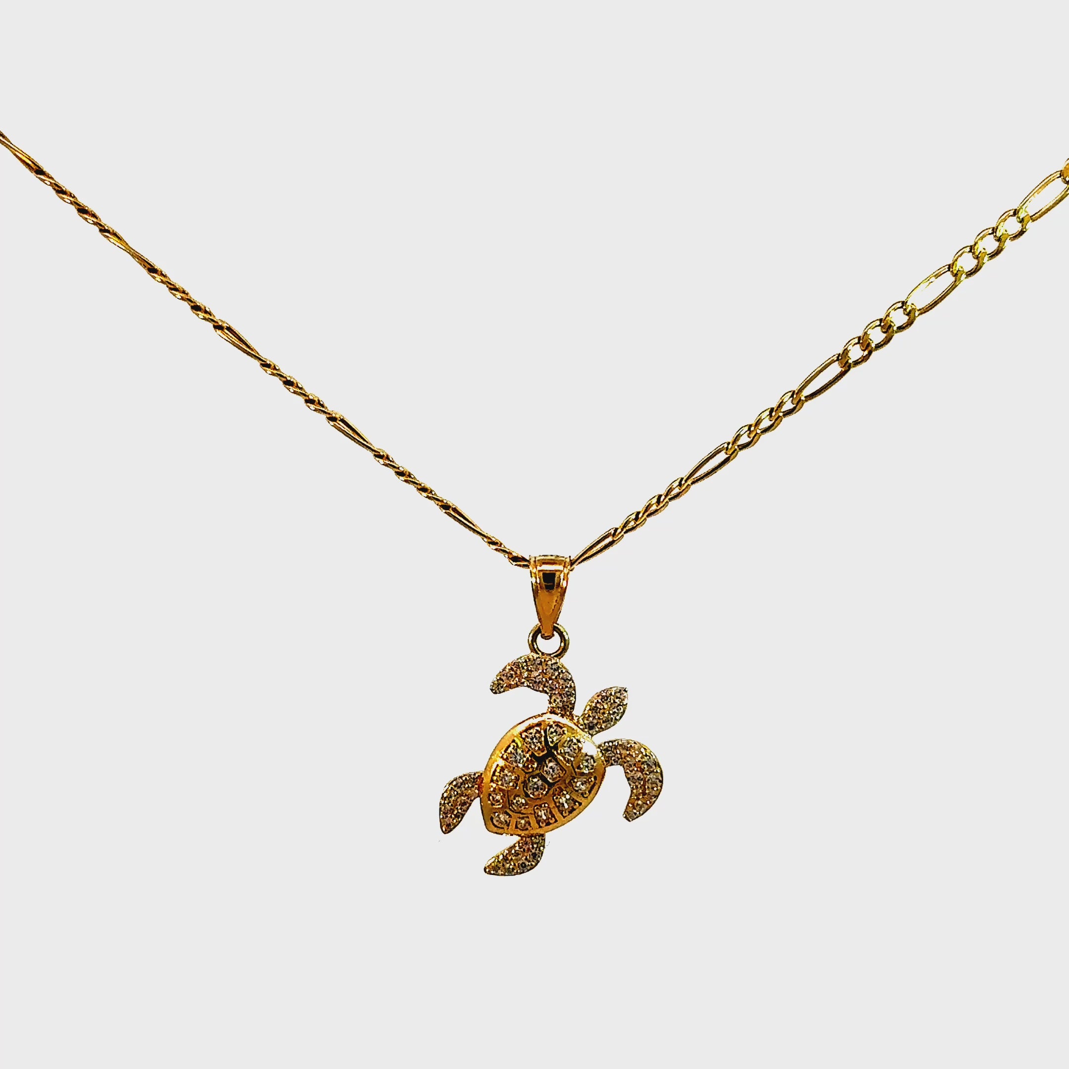 10k Gold Set - 2.5mm Figaro Chain + Pendant
