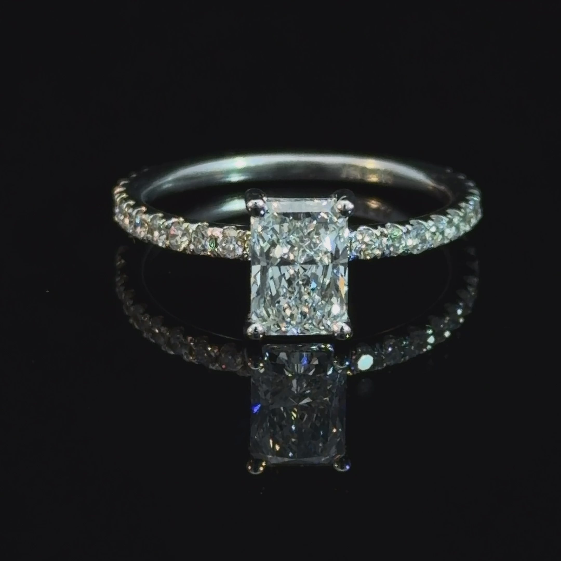 1.03 CT Radiant Cut Lab Grown Diamond Engagement Ring | E/VS2 | 14K Gold