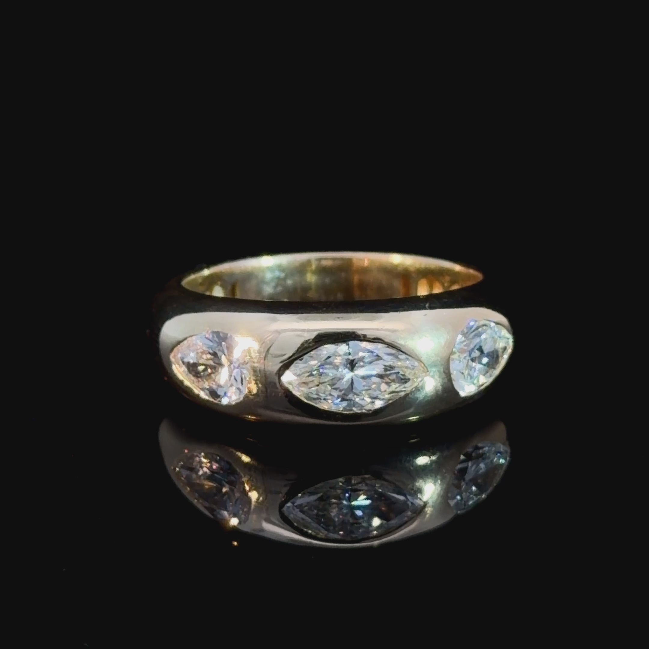 1.20cttw Marquise & Pear Cut Lab Diamond Dome Band