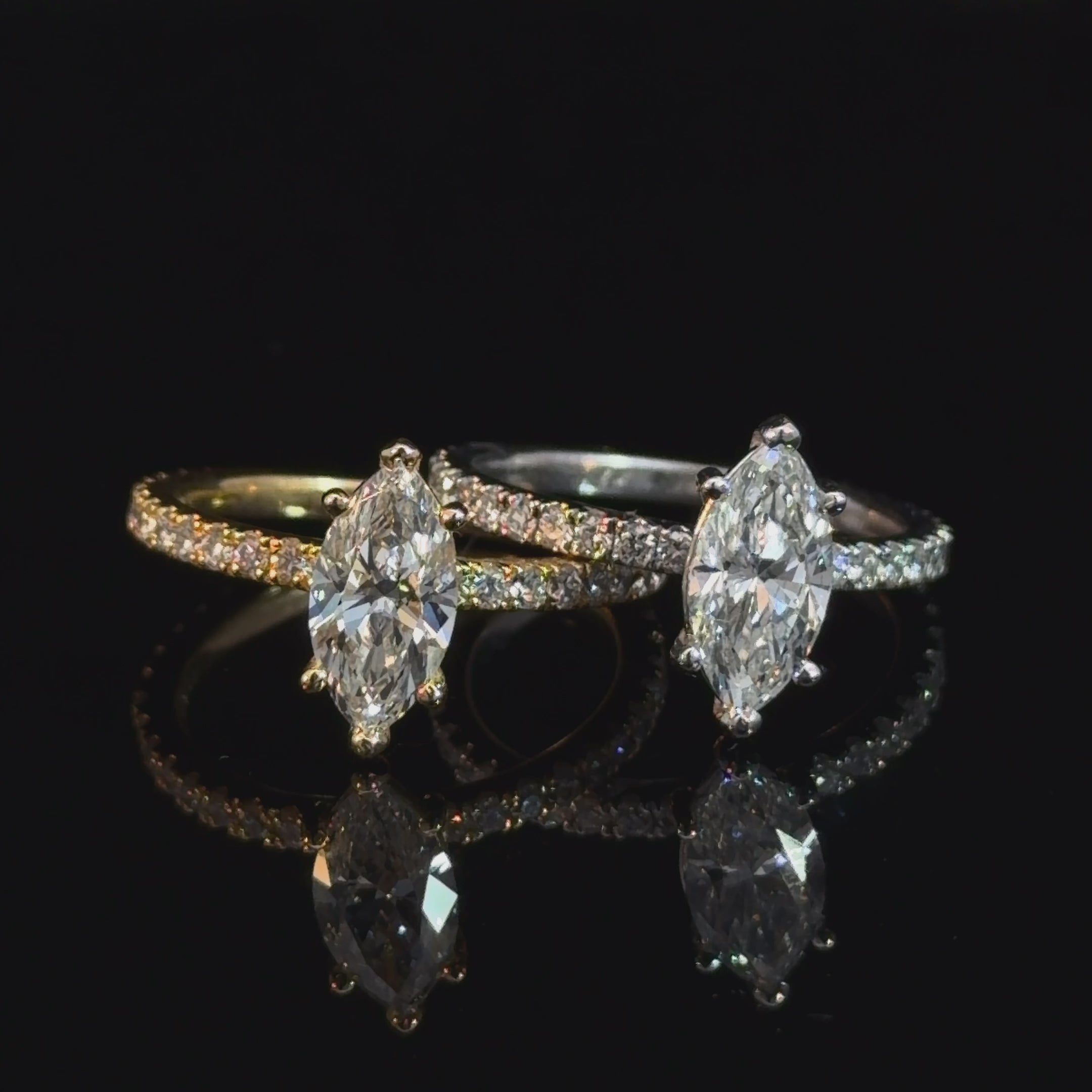 1.07CT Marquise Cut Lab Grown Diamond Engagement Ring
