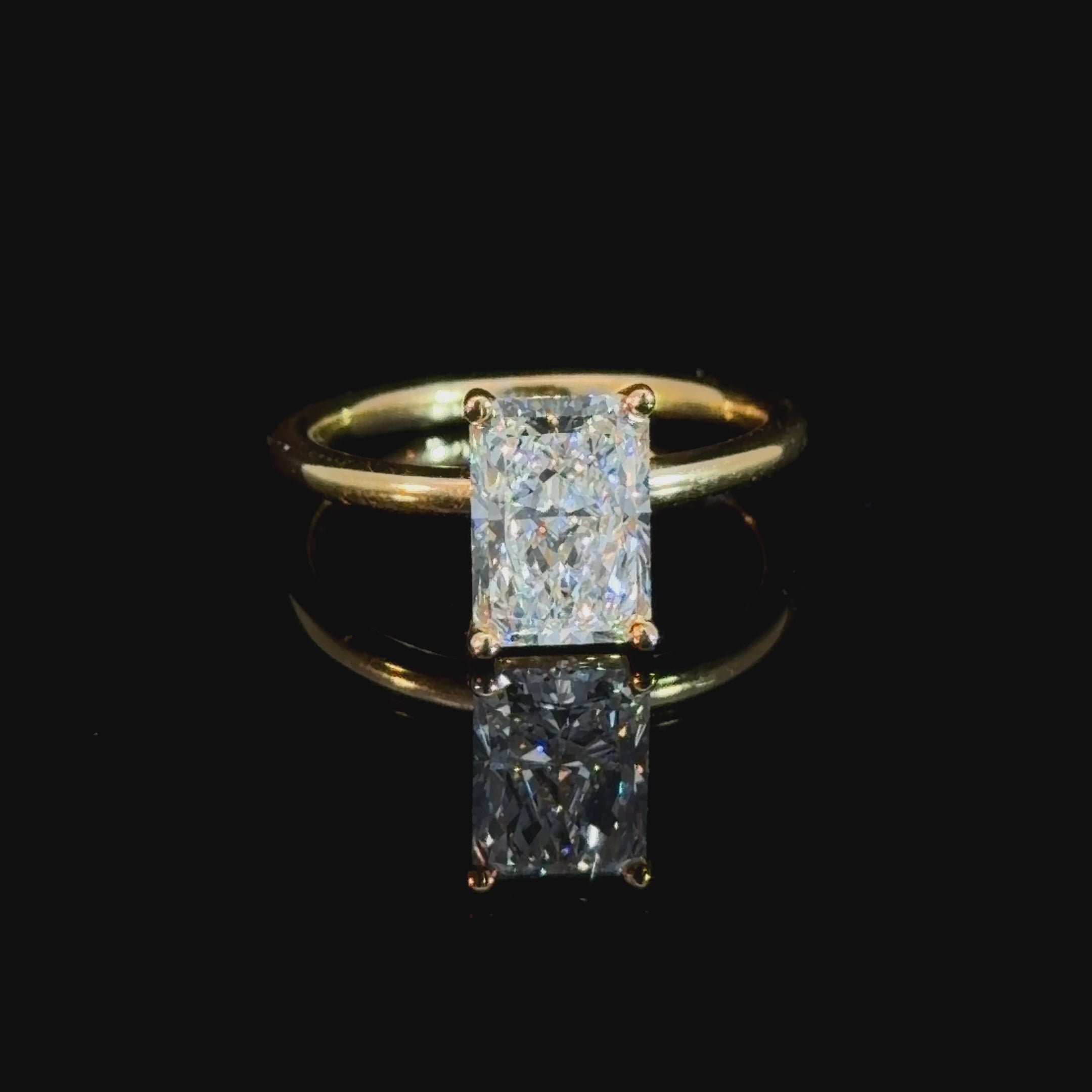 2.06ct Radiant Cut Lab Diamond Solitaire Ring