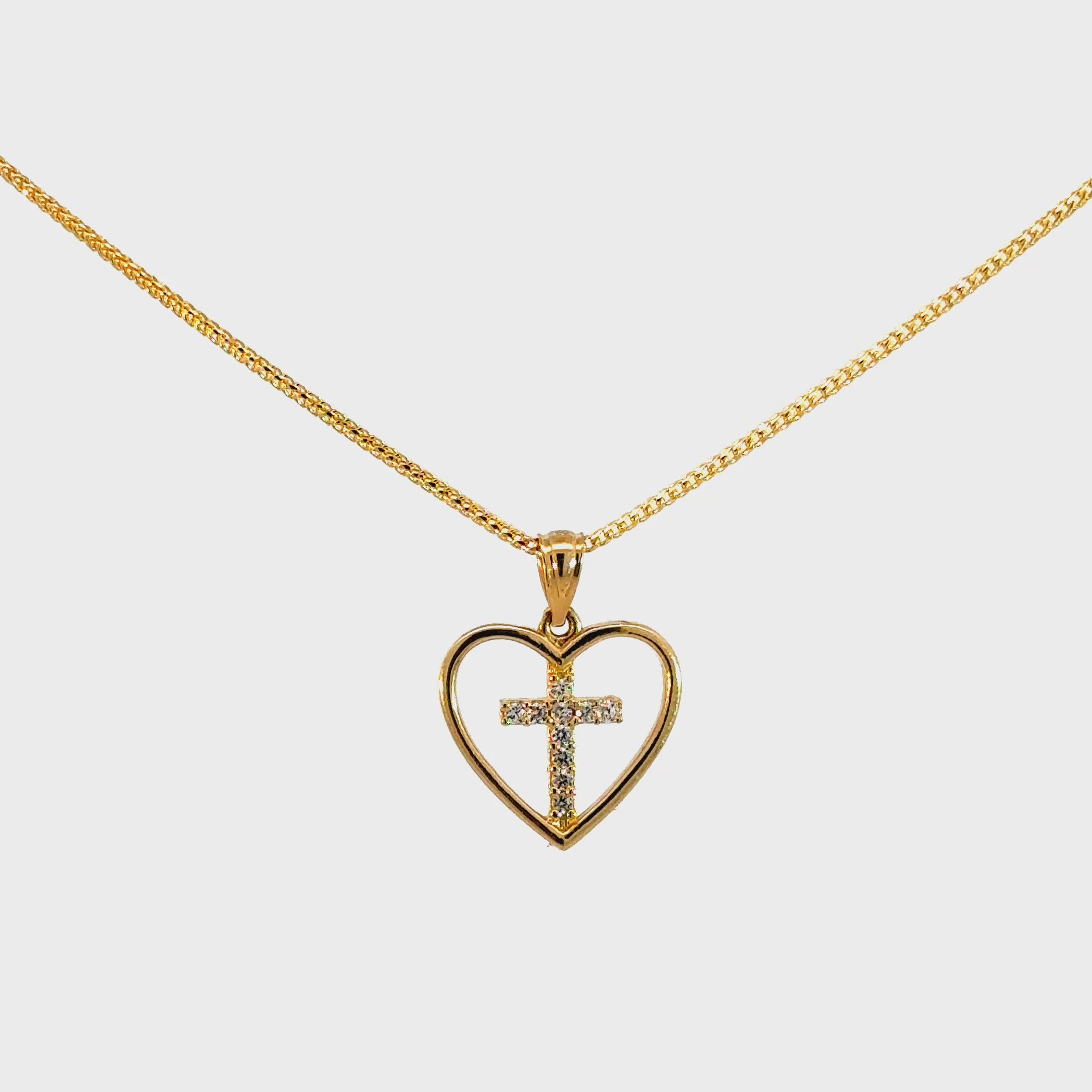 14k Gold Set - 1mm Solid Franco Chain + Pendant