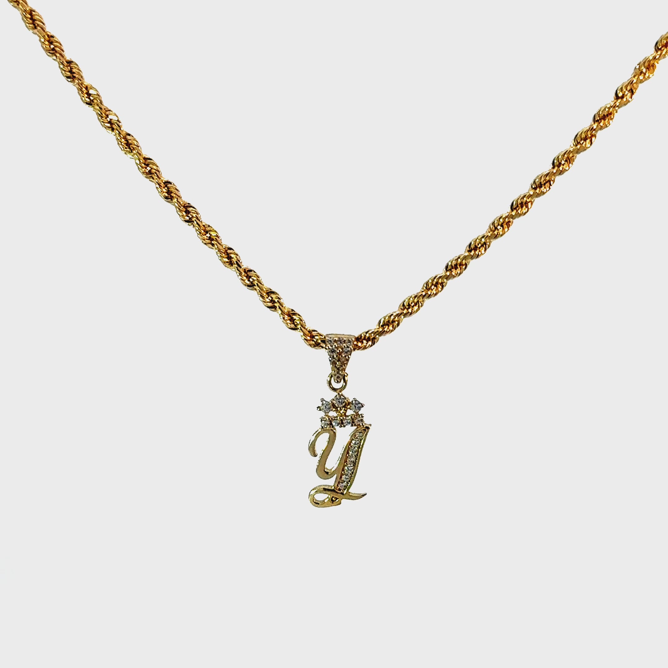 10k Gold Set - 2.3mm Rope Chain + Initial