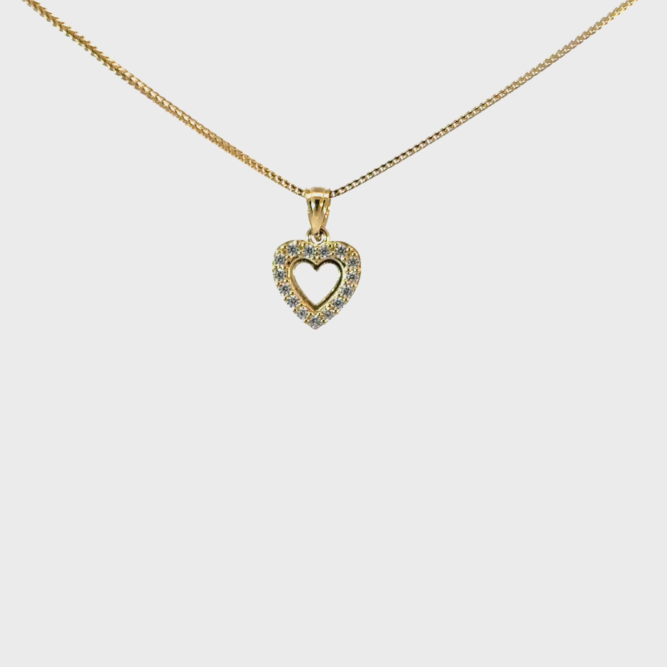 10k Gold Set: 1mm Solid Franco + Heart