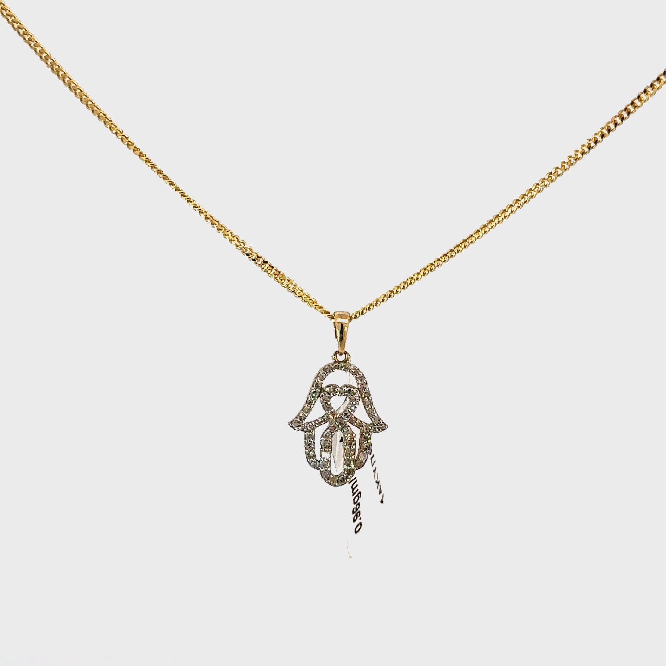 14k Gold Set - 1.5mm Solid Cuban + Diamonds Pendant