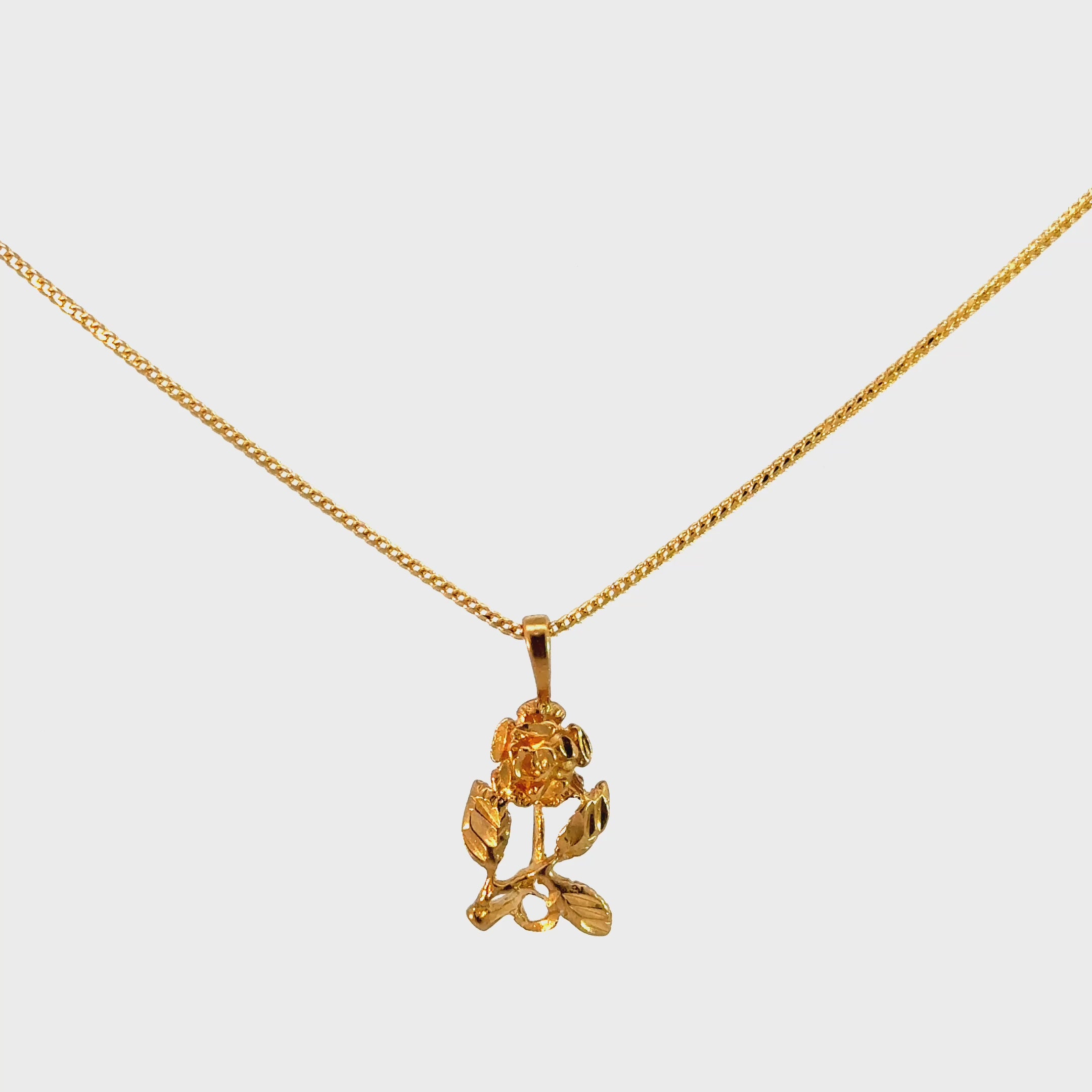 14k Gold Set - 1mm Solid Franco Chain + Pendant