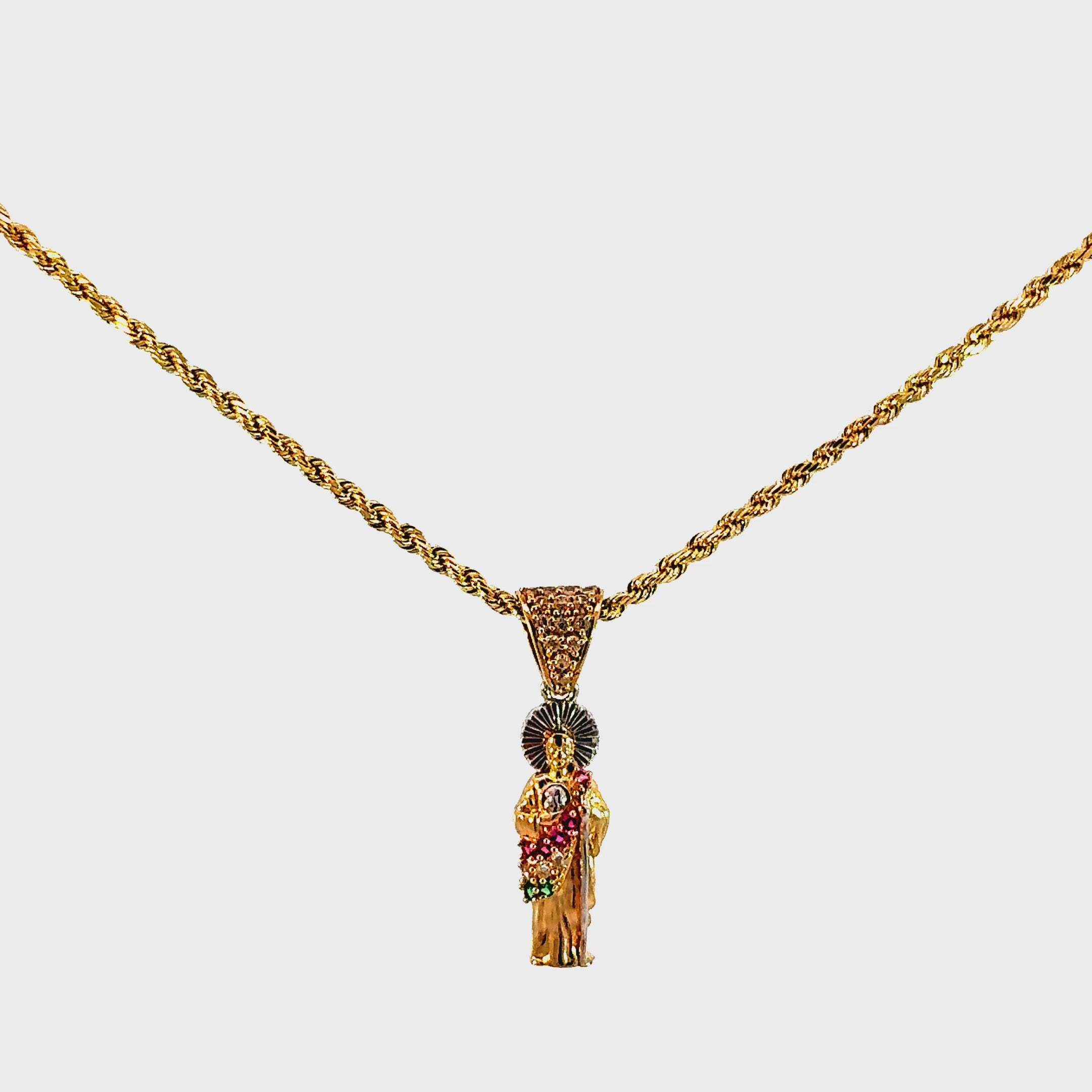 10k Gold Set - 2mm Rope Chain + Pendant