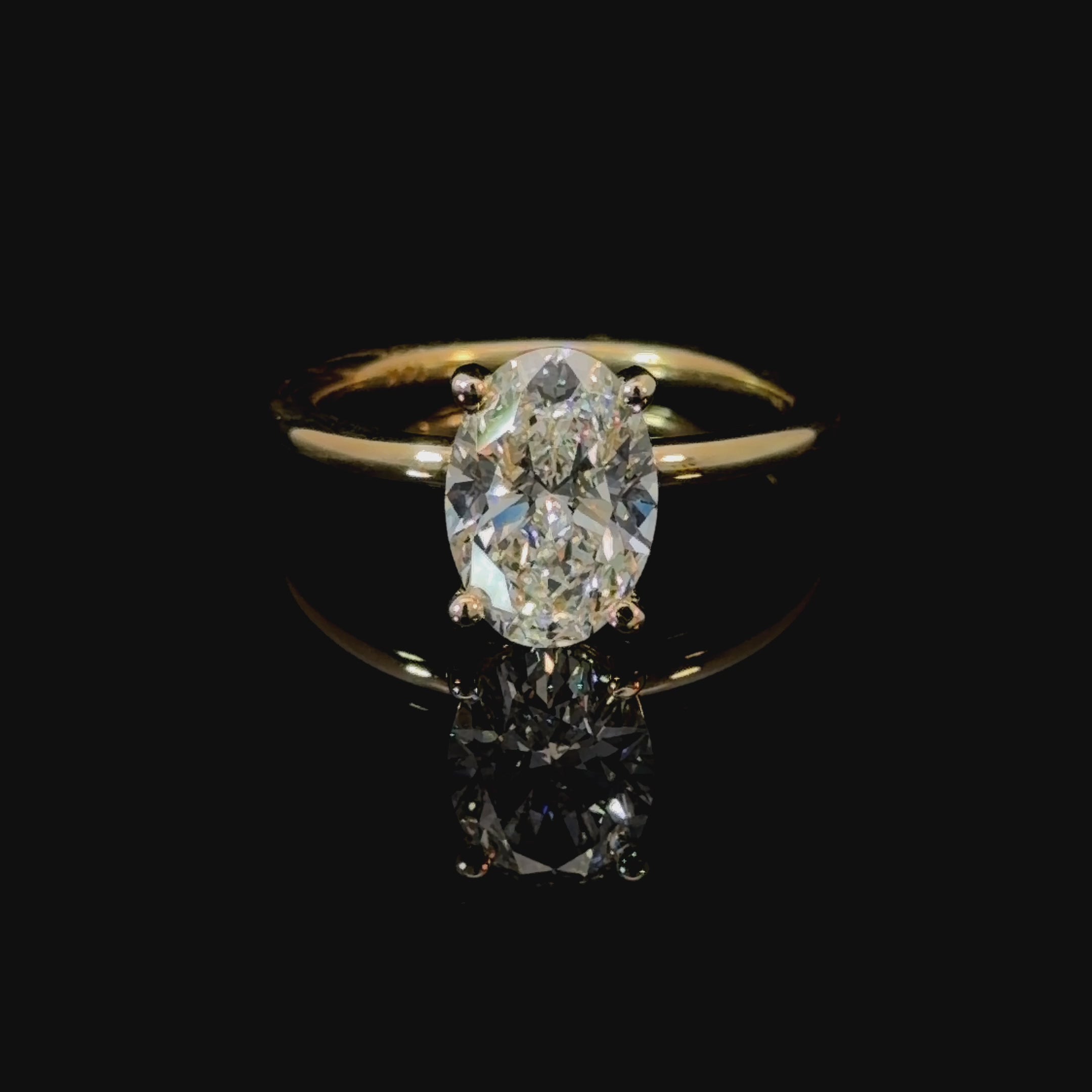 Oval Cut Lab Grown Diamond Engagement Ring - Basket Setting