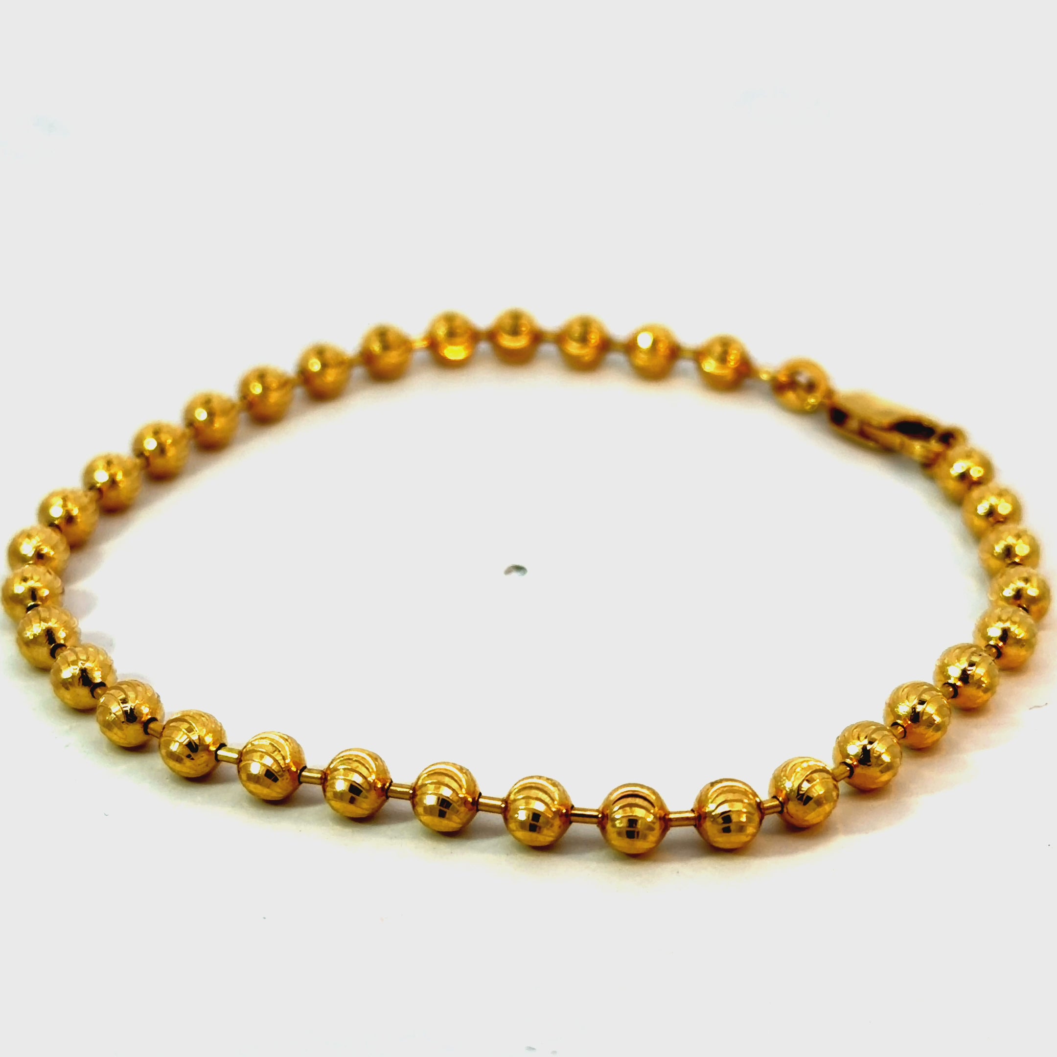 14k Gold - 4mm Mooncut Bracelet