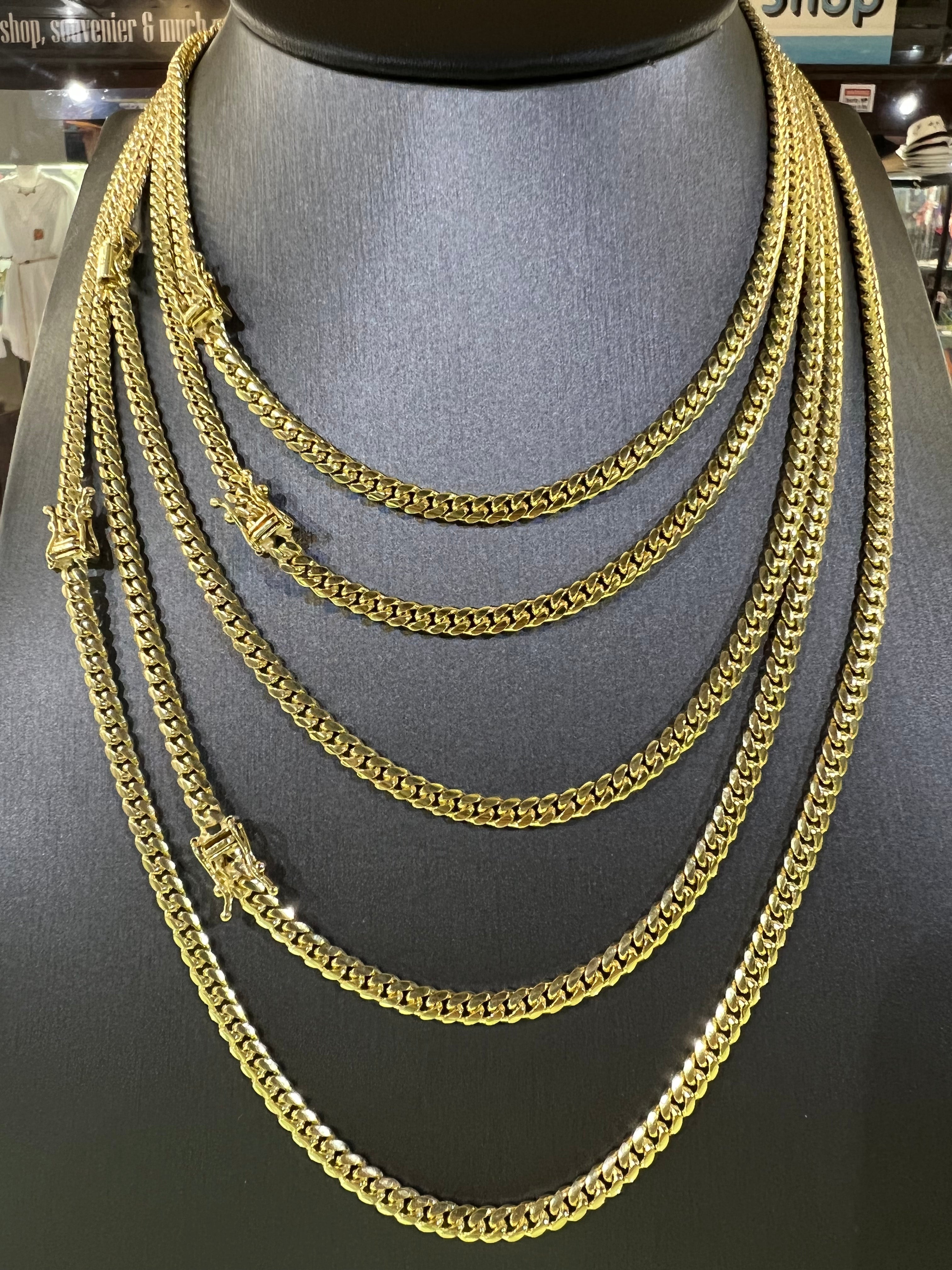 10k Solid Gold - 4mm Cuban Chain