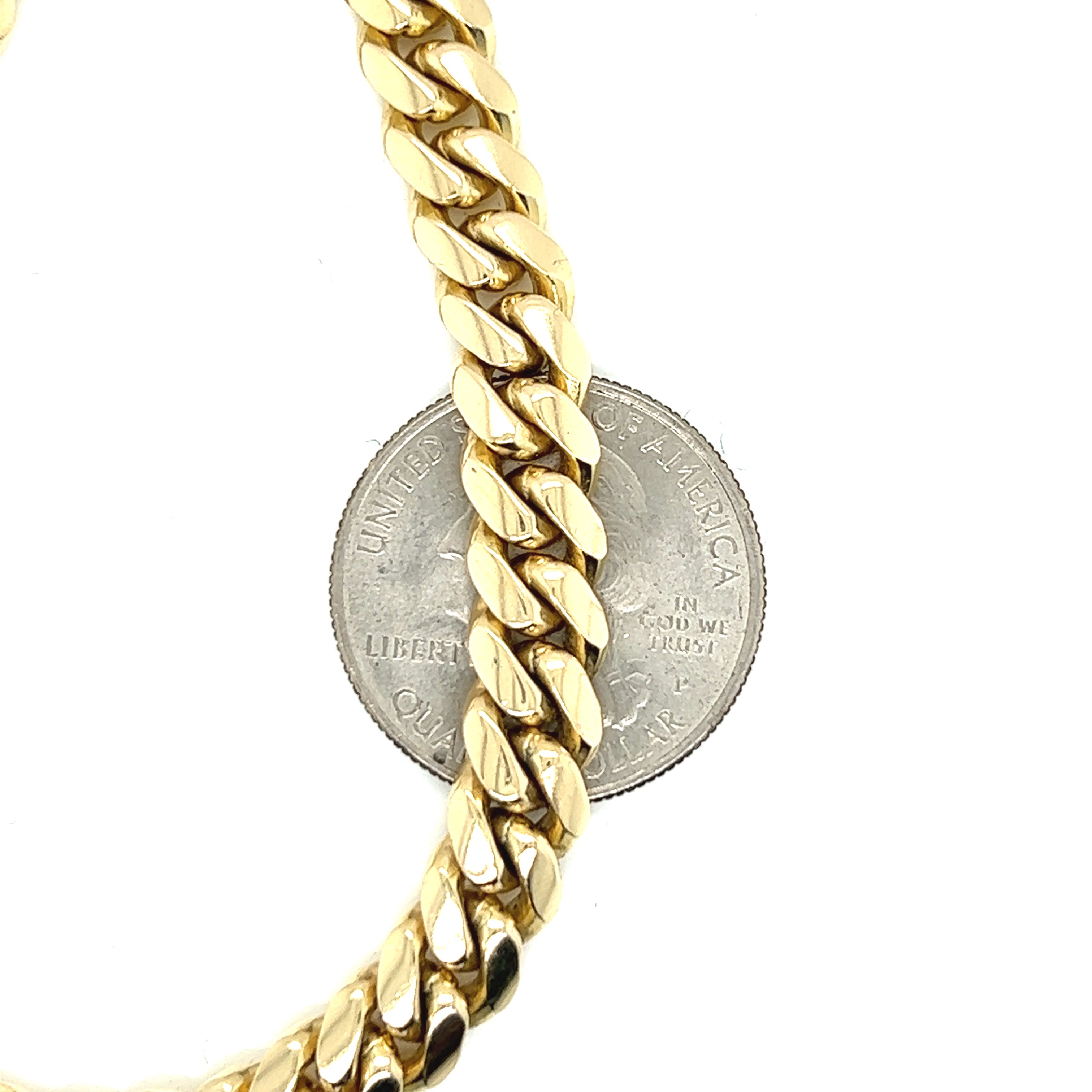 8mm 14k solid cuban bracelet