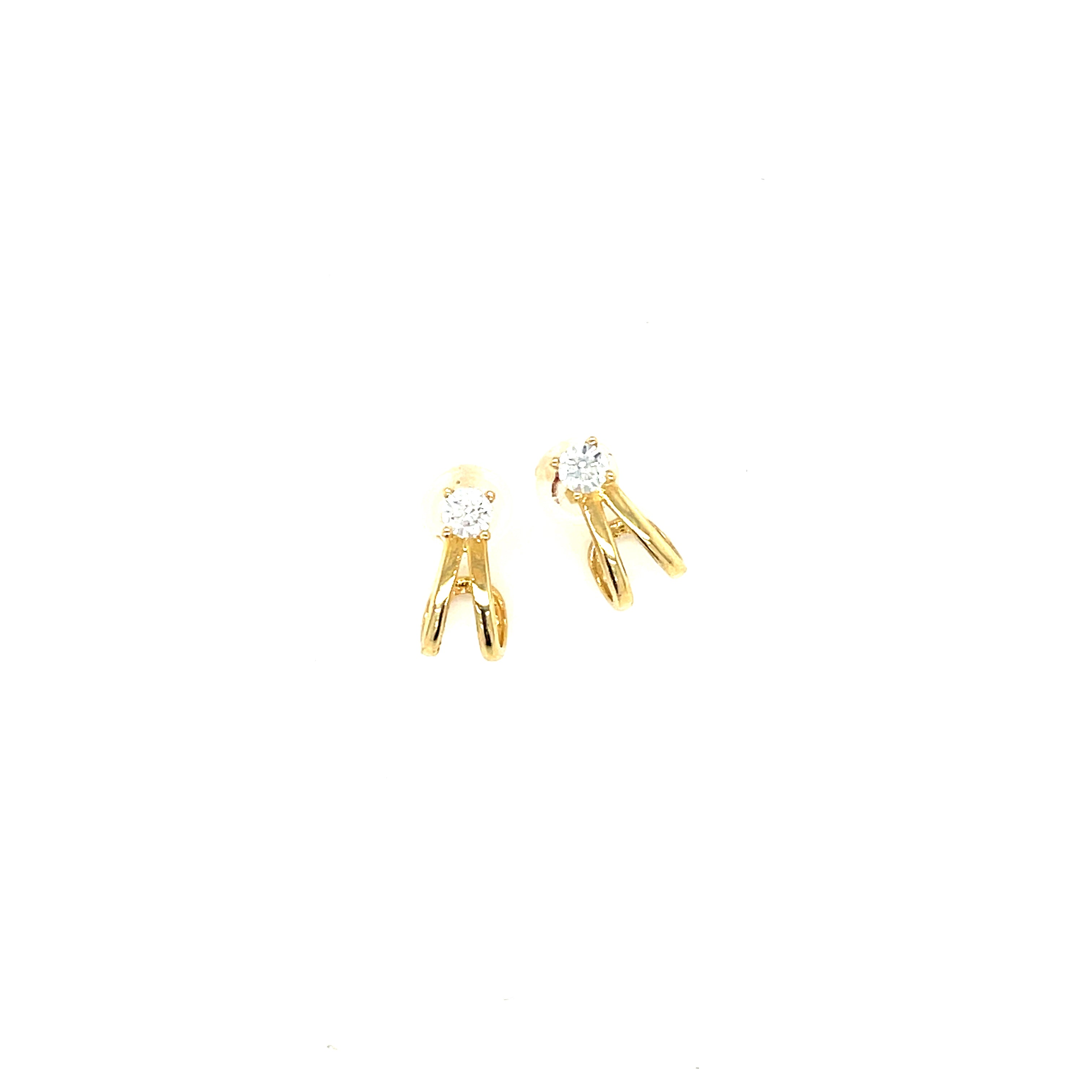 14k Gold- CZ Huggies