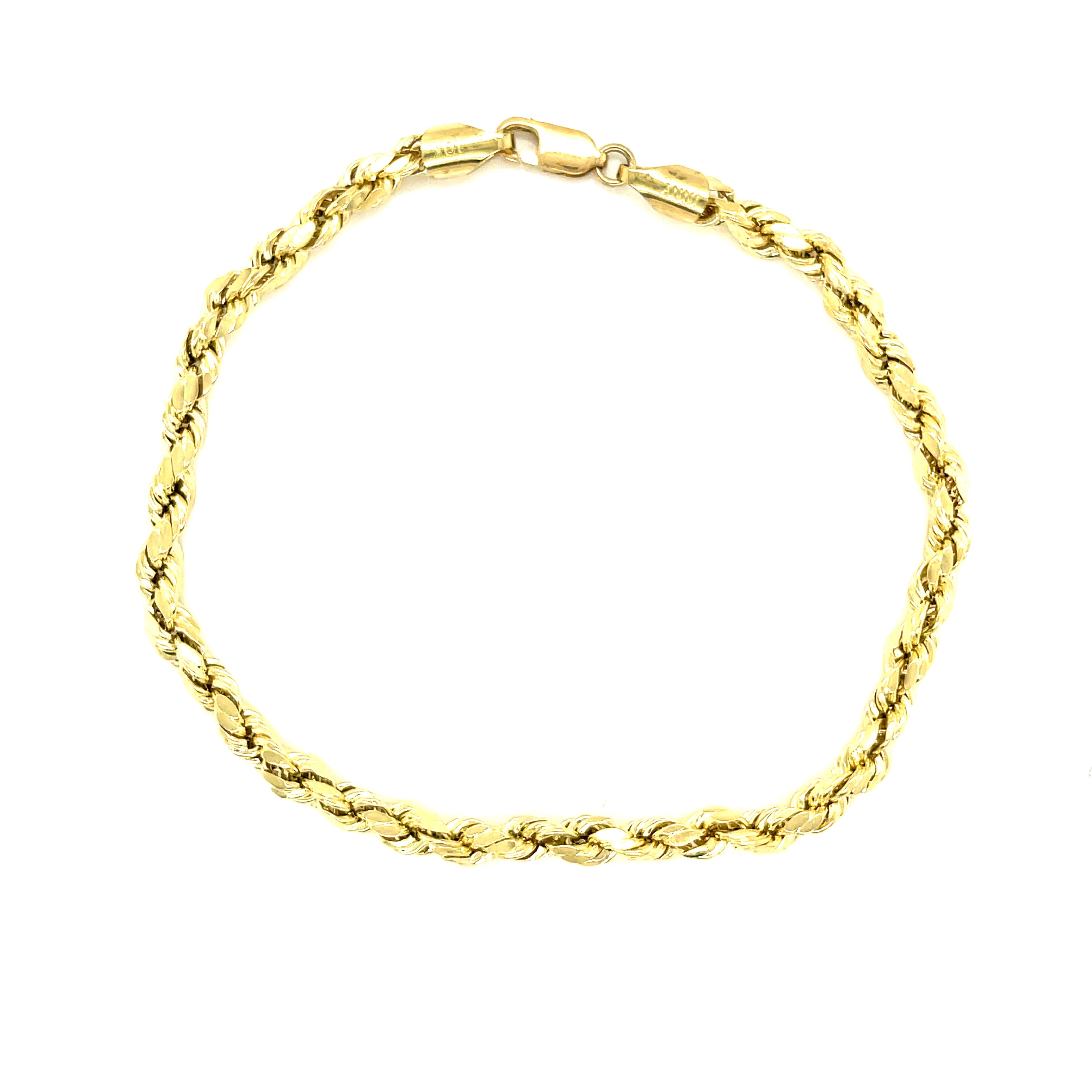 10k Gold- 4mm Rope Bracelet